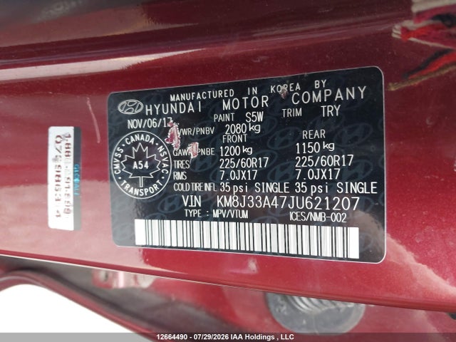 Aukcja sprzedaży 2018 Hyundai Tucson Se 2.0l, vin: KM8J33A47JU621207, numer aukcji: 12664490
