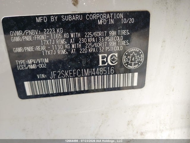 Subaru Forester Convenience 2021 JF2SKEFC1MH448516 Image 9