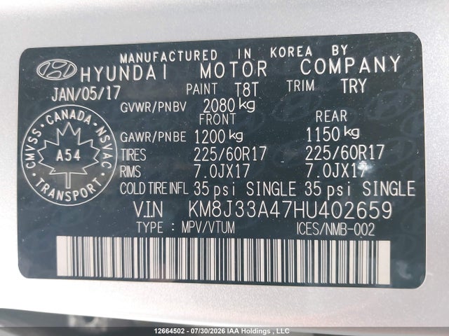 Hyundai TUCSON SE 2017 KM8J33A47HU402659 Image 19