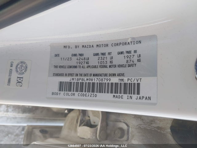 Aukcja sprzedaży 2024 Mazda 3 Preferred, vin: JM1BPBLM9R1708799, numer aukcji: 12664507