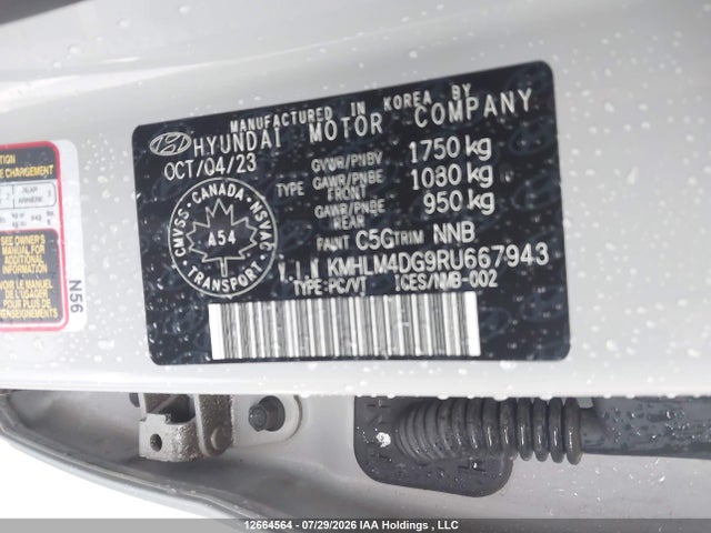 Продажа на аукционе авто 2024 Hyundai Elantra, vin: KMHLM4DG9RU667943, номер лота: 12664564