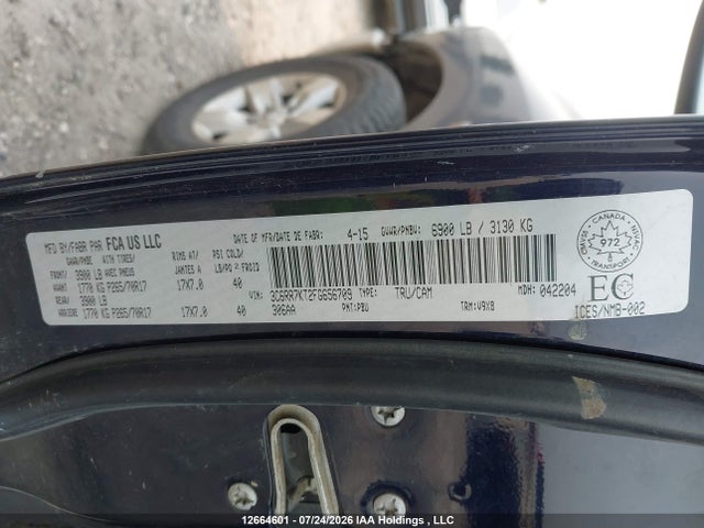 12664601 :رقم المزاد ، 3C6RR7KT2FG656709 vin ، 2015 Ram 1500 St مزاد بيع