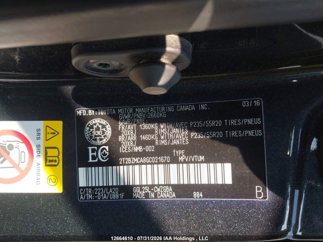 Lexus RX 350 2016 2T2BZMCA8GC021670 Image 20