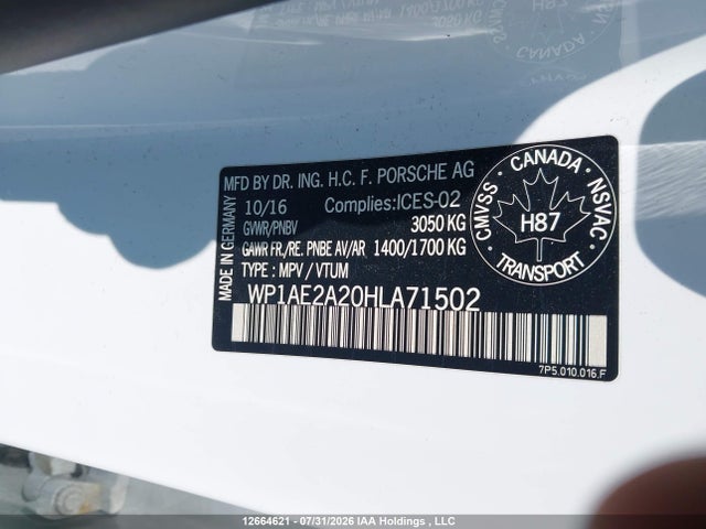 WP1AE2A20HLA71502 Porsche Cayenne Se Hybrid/platinum