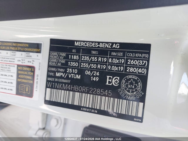 Продаж на аукціоні авто 2024 Mercedes-benz Glc 300 4matic, vin: W1NKM4HB0RF228545, номер лоту: 12664637