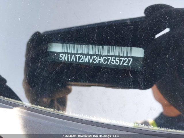 5N1AT2MV3HC755727 Nissan Rogue S/sl Platinum/sv