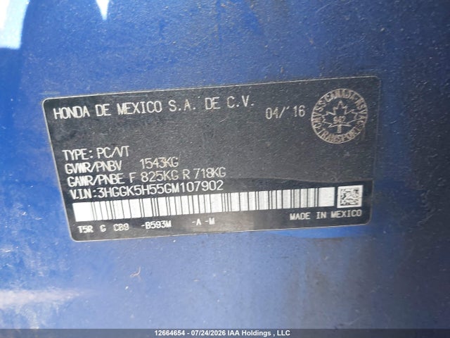Honda FIT LX 2016 3HGGK5H55GM107902 Image 20