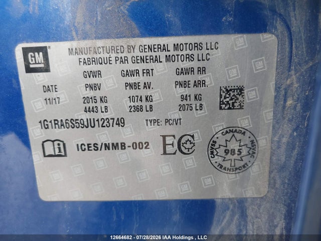 Chevrolet VOLT LT 2018 1G1RA6S59JU123749 Image 18