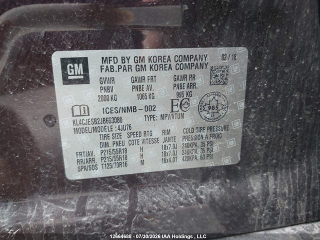 Buick Encore Preferred 2018 KL4CJESB2JB653080 Image 9