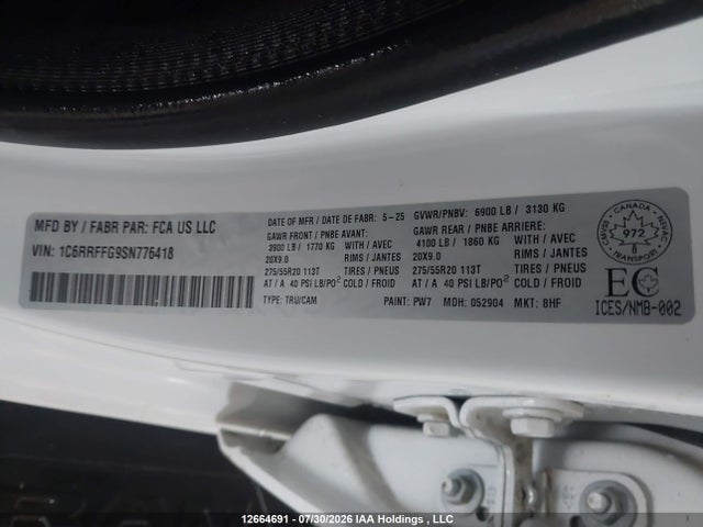 RAM 1500 Big Horn/lone Star 2025 1C6RRFFG9SN776418 Image 9
