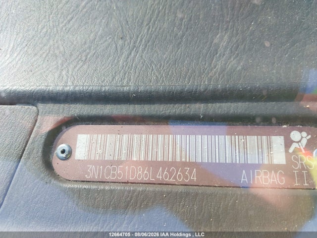 2006 Nissan Sentra 1.8/1.8s მანქანა იყიდება აუქციონზე, vin: 3N1CB51D86L462634, აუქციონის ნომერი: 12664705