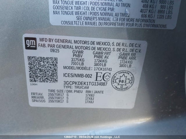 Chevrolet Silverado 1500 2026 3GCPKDEK1TG134087 Image 9