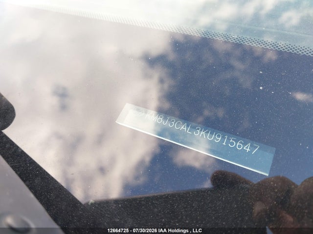 12664725 :رقم المزاد ، KM8J3CAL3KU915647 vin ، 2019 Hyundai Tucson Limited/sel/sport/ultimate/value/night مزاد بيع