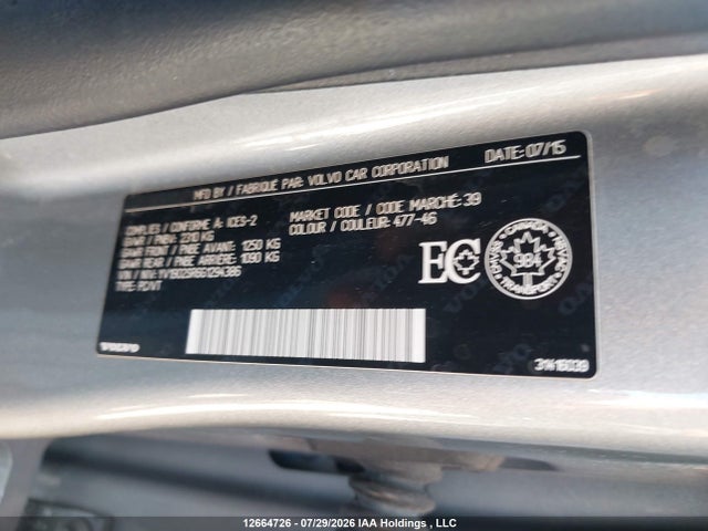 Volvo V60 2016 YV1902SR6G1294386 Image 9