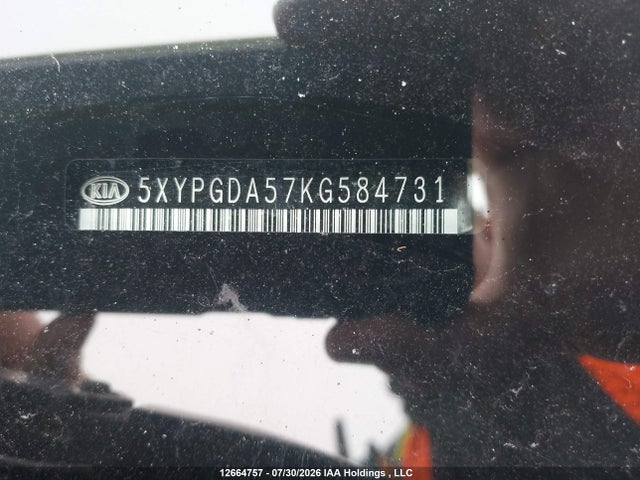 12664757 :رقم المزاد ، 5XYPGDA57KG584731 vin ، 2019 Kia Sorento Lx/s مزاد بيع
