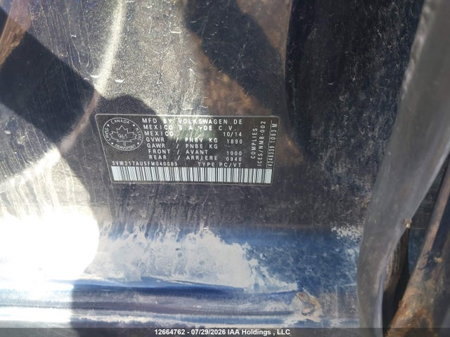 Volkswagen Golf 2015 3VW217AU5FM040089 Image 9