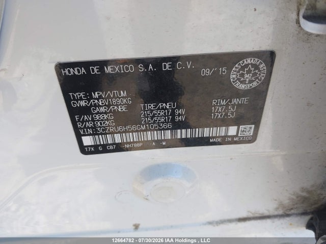 Honda HR-V 2016 3CZRU6H56GM105366 Image 19