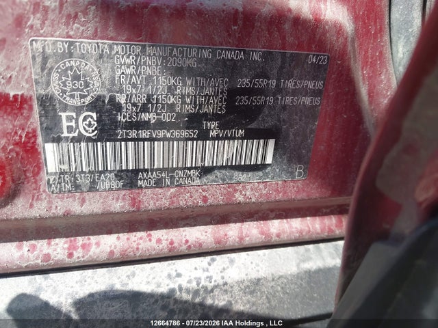 2T3R1RFV9PW369652 Toyota Rav4 Xle/xle Premium