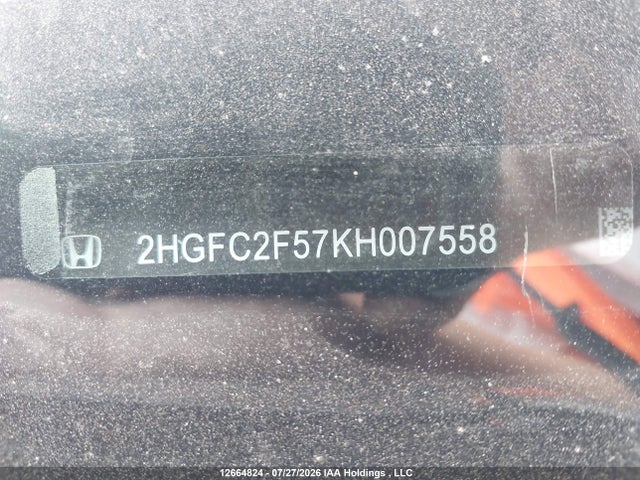 Aukcja sprzedaży 2019 Honda Civic, vin: 2HGFC2F57KH007558, numer aukcji: 12664824
