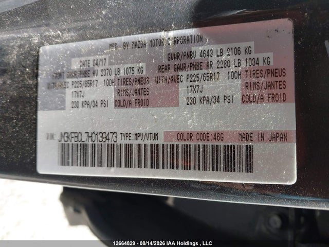 Mazda Cx-5 Gs 2017 JM3KFBCL7H0139473 Image 9