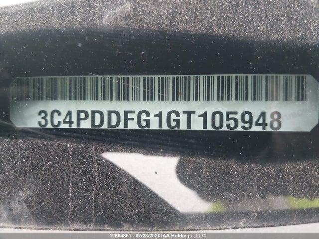 Aukcja sprzedaży 2016 Dodge Journey R/t, vin: 3C4PDDFG1GT105948, numer aukcji: 12664851