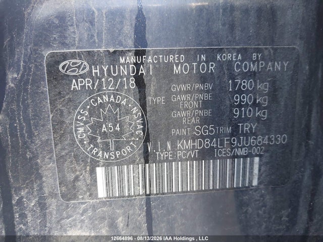 KMHD84LF9JU684330 Hyundai Elantra Limited