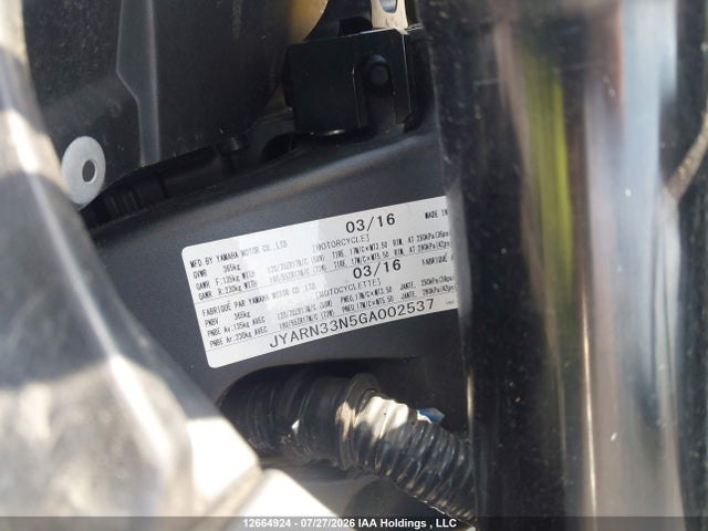 Продажа на аукционе авто 2016 Yamaha Fz09, vin: JYARN33N5GA002537, номер лота: 12664924