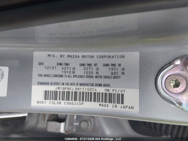 Mazda Mazda3 Gs 2022 JM1BPBCL8N1510054 Image 19