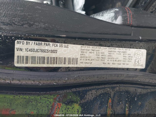 1C4SDJCT6SC513022 Dodge Durango R/t