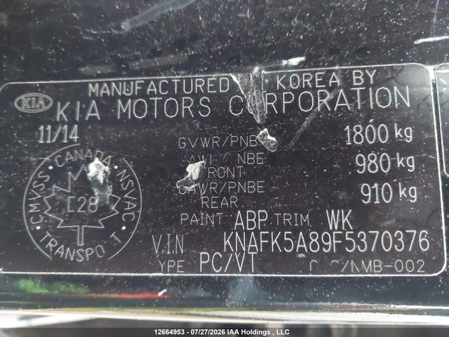 KIA FORTE LX 2015 KNAFK5A89F5370376 Image 18