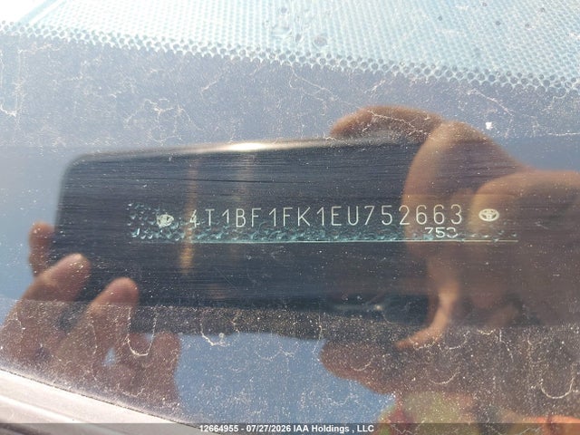 12664955 :رقم المزاد ، 4T1BF1FK1EU752663 vin ، 2014 Toyota Camry L/se/le/xle مزاد بيع