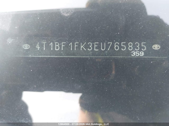 Продаж на аукціоні авто 2014 Toyota Camry L/se/le/xle, vin: 4T1BF1FK3EU765835, номер лоту: 12664988