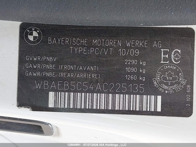 Продаж на аукціоні авто 2010 Bmw 650 I, vin: WBAEB5C54AC225135, номер лоту: 12664991