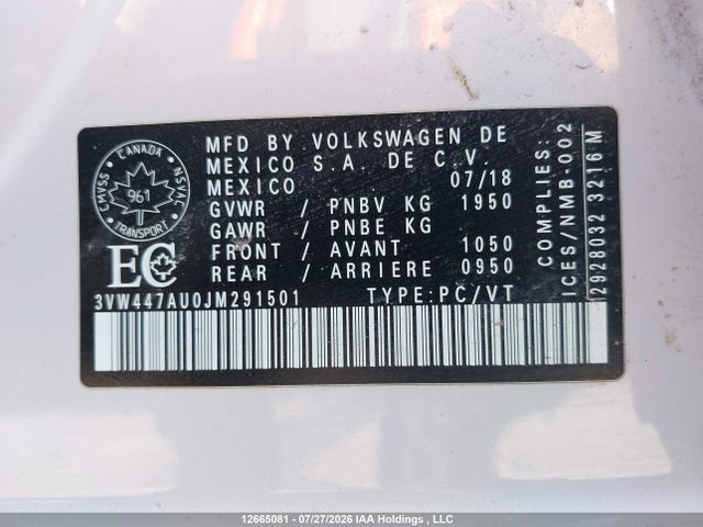 3VW447AU0JM291501 Volkswagen Golf Gti 5-door/5-door Autobahn