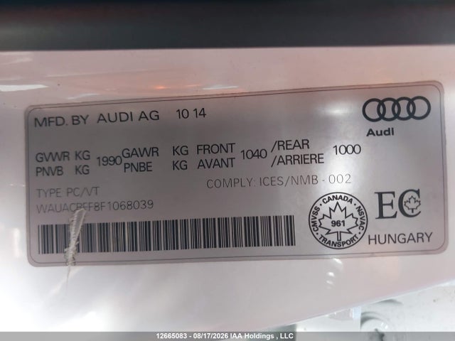 WAUACRFF8F1068039 Audi A3 1.8t Komfort
