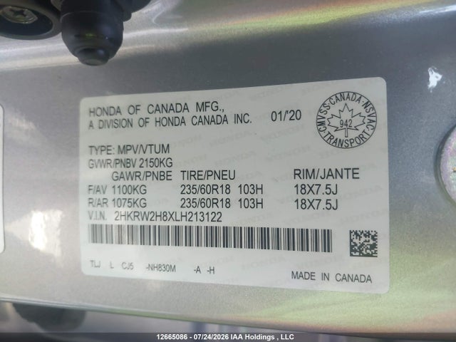 Honda CR-V 2020 2HKRW2H8XLH213122 Image 9