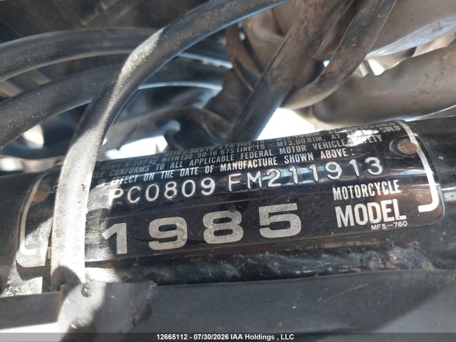 1985 Honda Vt500 C მანქანა იყიდება აუქციონზე, vin: JH2PC0809FM211913, აუქციონის ნომერი: 12665112