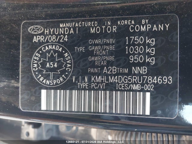 12665121 :رقم المزاد ، KMHLM4DG5RU784693 vin ، 2024 Hyundai Elantra مزاد بيع
