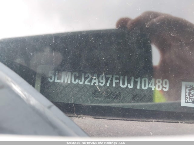 12665124 :رقم المزاد ، 5LMCJ2A97FUJ10489 vin ، 2015 Lincoln Mkc مزاد بيع