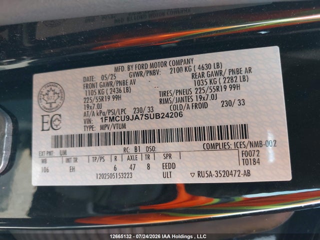 Ford Escape Platinum 2025 1FMCU9JA7SUB24206 Image 19