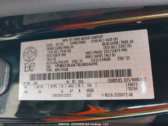 Ford Escape Platinum 2025 1FMCU9JA7SUB24206 Image 9