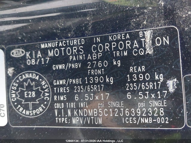 Продаж на аукціоні авто 2018 Kia Sedona Lx/lx+, vin: KNDMB5C12J6392328, номер лоту: 12665134
