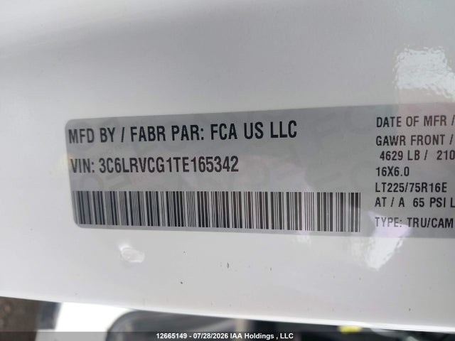 Продаж на аукціоні авто 2026 Ram Promaster 2500 High Roof 136 In. Wb, vin: 3C6LRVCG1TE165342, номер лоту: 12665149