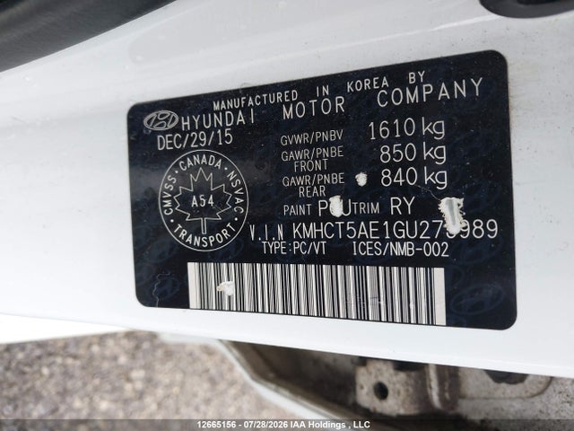 Hyundai ACCENT SE 2016 KMHCT5AE1GU273989 Image 9