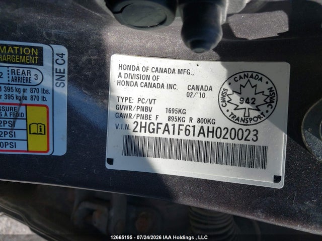 Продаж на аукціоні авто 2010 Honda Civic Lx-s, vin: 2HGFA1F61AH020023, номер лоту: 12665195