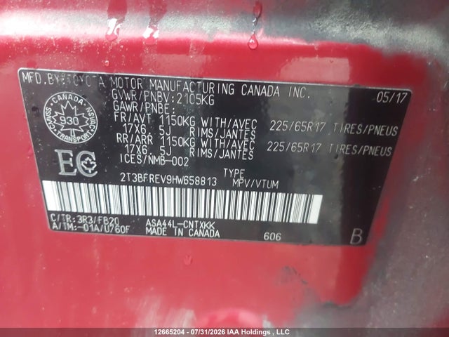 Toyota RAV4 LE 2017 2T3BFREV9HW658813 Image 9