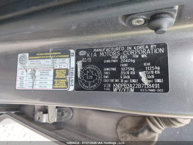 Aukcja sprzedaży 2011 Kia Sportage Lx, vin: KNDPB3A22B7118491, numer aukcji: 12665234
