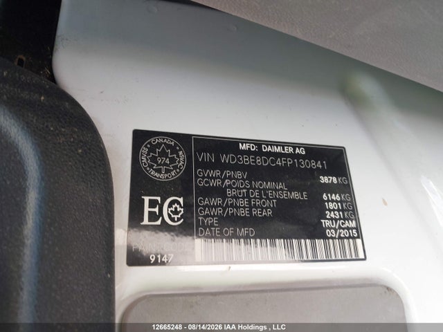 Mercedes-Benz Sprinter 2500 2015 WD3BE8DC4FP130841 Image 9