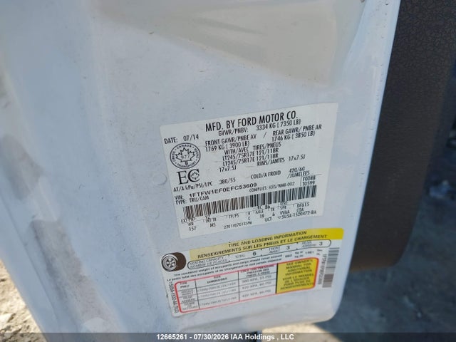 Ford F150 Supercrew 2014 1FTFW1EF0EFC53609 Image 17