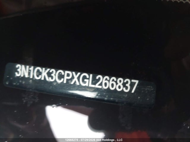 12665278 :رقم المزاد ، 3N1CK3CPXGL266837 vin ، 2016 Nissan Micra مزاد بيع